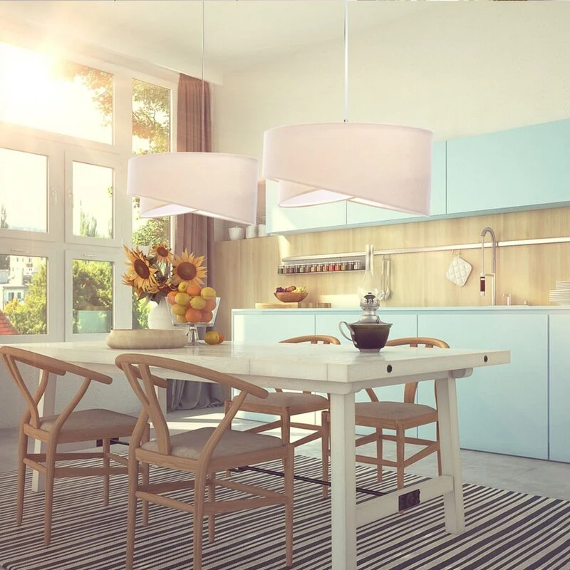 B-Ware Euluna Pendelleuchte Vivien zweifarbig beige/weiß Pendelleuchte Deckenlampe L637