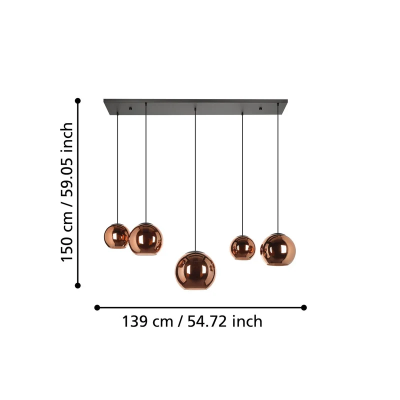 B-Ware Eglo Stars Of Light Hängeleuchte Pendelleuchte Cordoba Glas Kupfer E27 LED Lampe