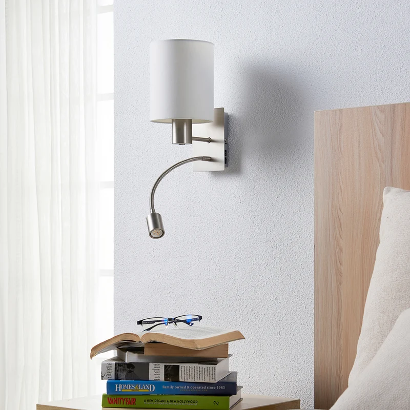 B-Ware Lindby StoffWandleuchte Shajan LED-Leselicht Wandleuchte Bilderleuchte Leselampe