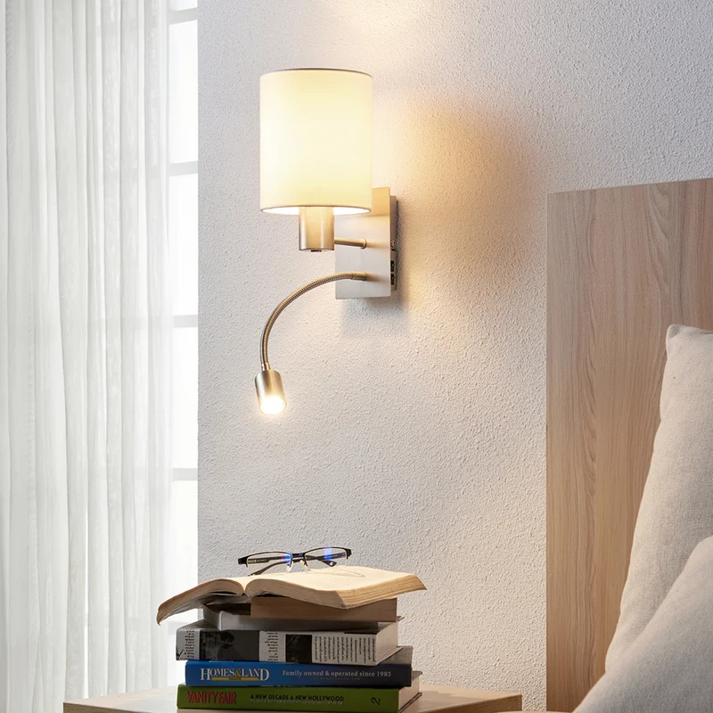B-Ware Lindby StoffWandleuchte Shajan LED-Leselicht Wandleuchte Bilderleuchte Leselampe