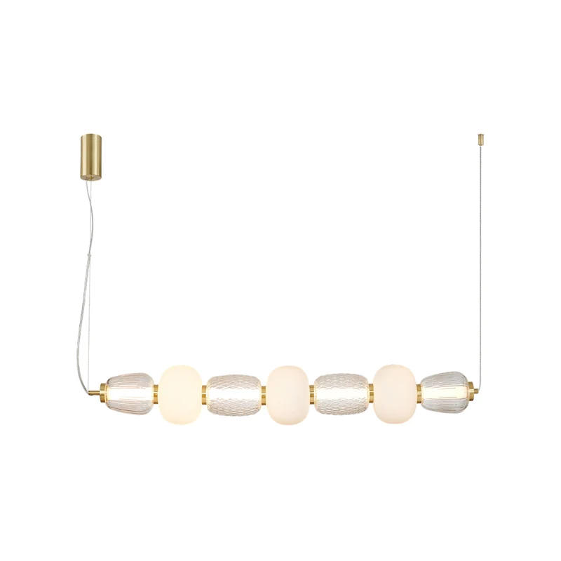 B-Ware LED Hängeleuchte Pendelleuchte Caro Glas transparent opal Länge 110 cm Lampe