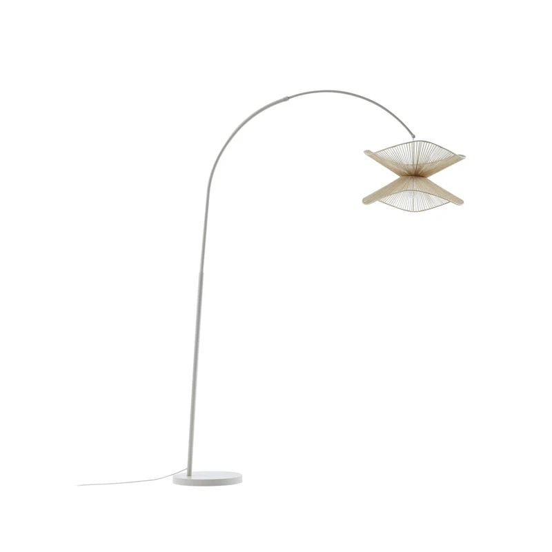 B-Ware Lindby Bogenleuchte Stehlampe Valdorin beige Papier 195 cm IP20 Lampe 3 STÜCK
