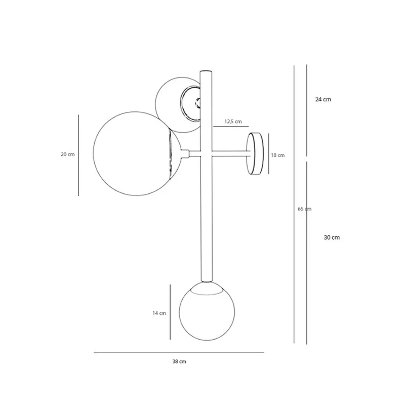 B-Ware Wandleuchte Joel Wandlampe Wandlicht Leuchte Lampe LED messing/weiß dreiflammig