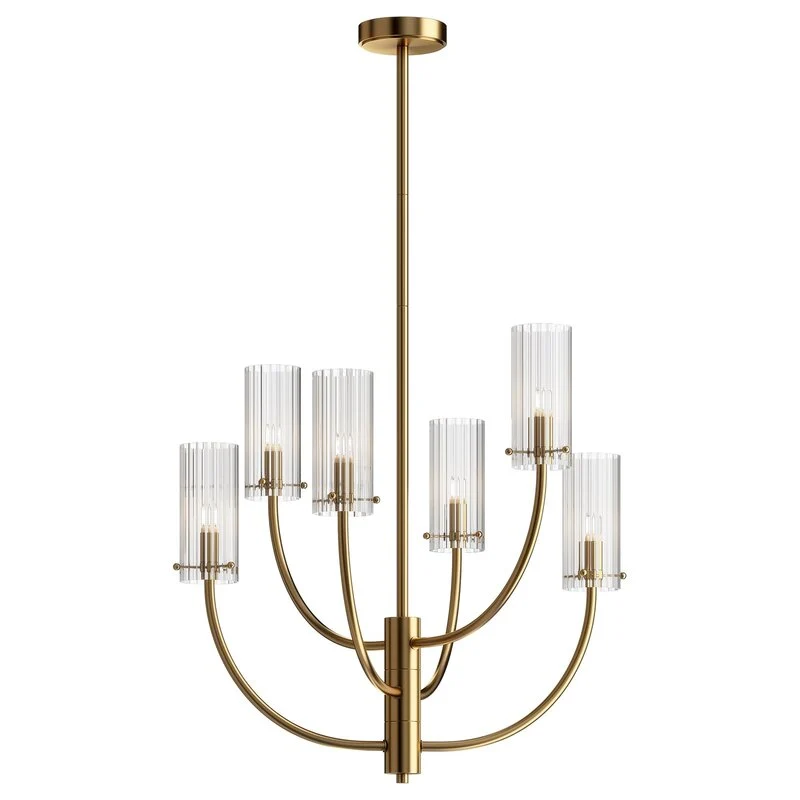 B-Ware Maytoni Arco Hängeleuchte Hängeleuchte Lampe Kronleuchter 6-flmg. G9 messing kla