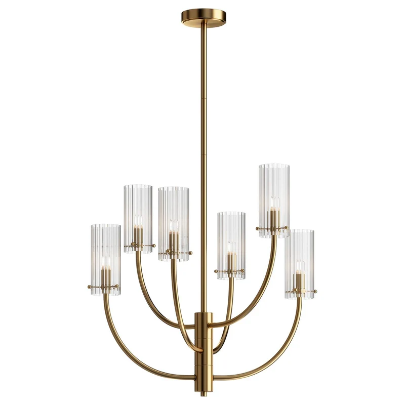 B-Ware Maytoni Arco Hängeleuchte Hängeleuchte Lampe Kronleuchter 6-flmg. G9 messing kla
