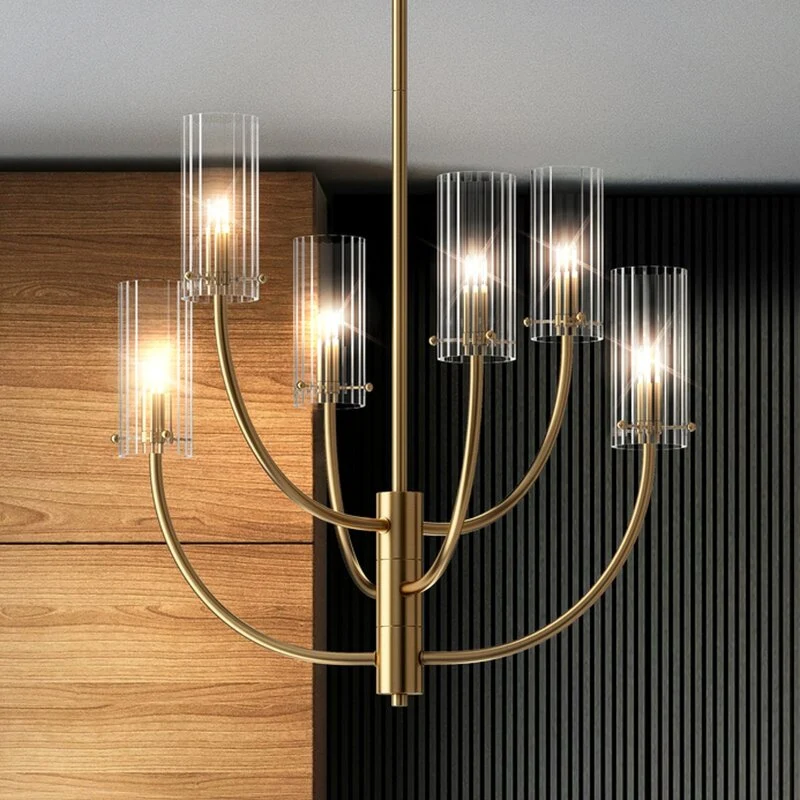B-Ware Maytoni Arco Hängeleuchte Hängeleuchte Lampe Kronleuchter 6-flmg. G9 messing kla