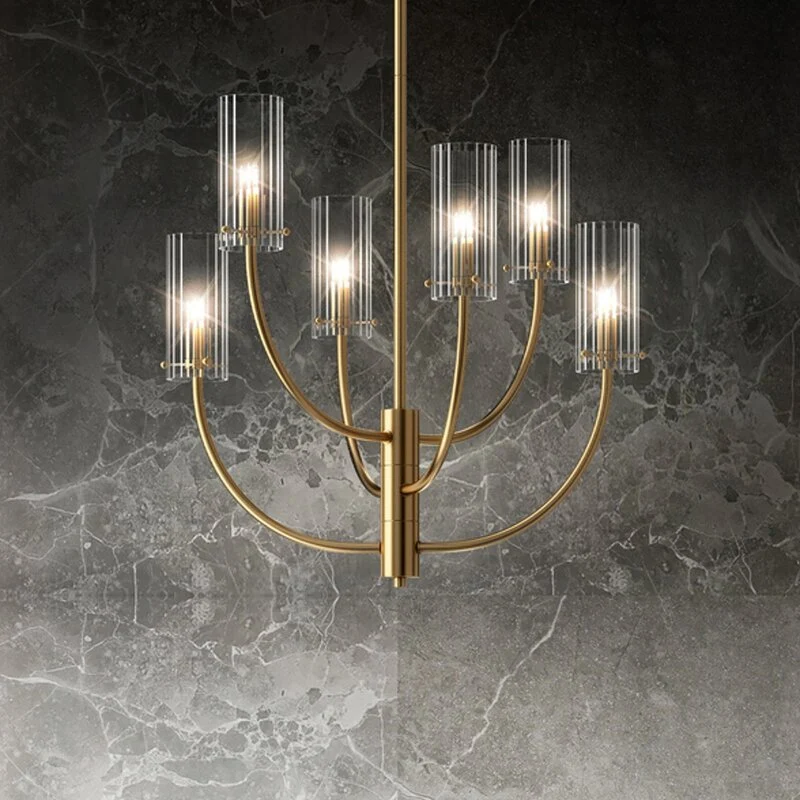 B-Ware Maytoni Arco Hängeleuchte Hängeleuchte Lampe Kronleuchter 6-flmg. G9 messing kla