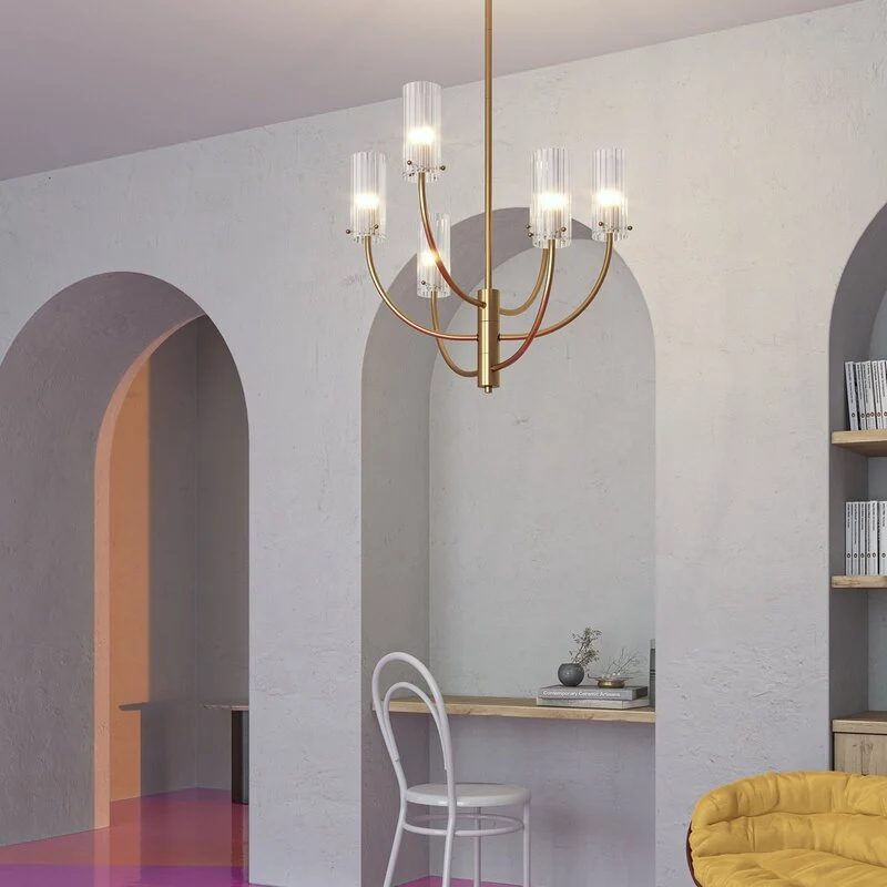 B-Ware Maytoni Arco Hängeleuchte Hängeleuchte Lampe Kronleuchter 6-flmg. G9 messing kla