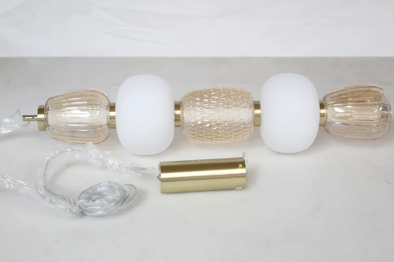B-Ware LOOM DESIGN Pendelleuchte Hängelampe LED Pearl 5 Glas amber gold Wohnzimmer
