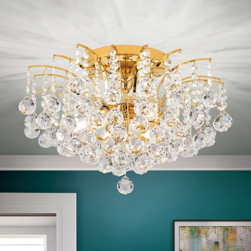 B-Ware ORION Deckenleuchte Lampe LENNARDA 24 Karat vergoldet gold SIEHE TEXT/FOTO