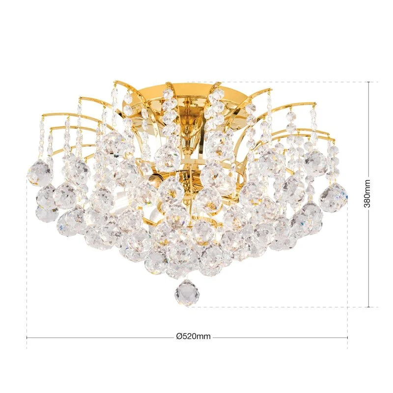 B-Ware ORION Deckenleuchte Lampe LENNARDA 24 Karat vergoldet gold SIEHE TEXT/FOTO