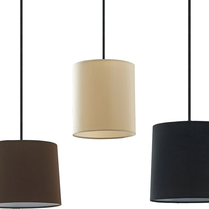 B-Ware Lindby Hängeleuchte Pendelleuchte Amilia Stoff 5-flg grau beige E27