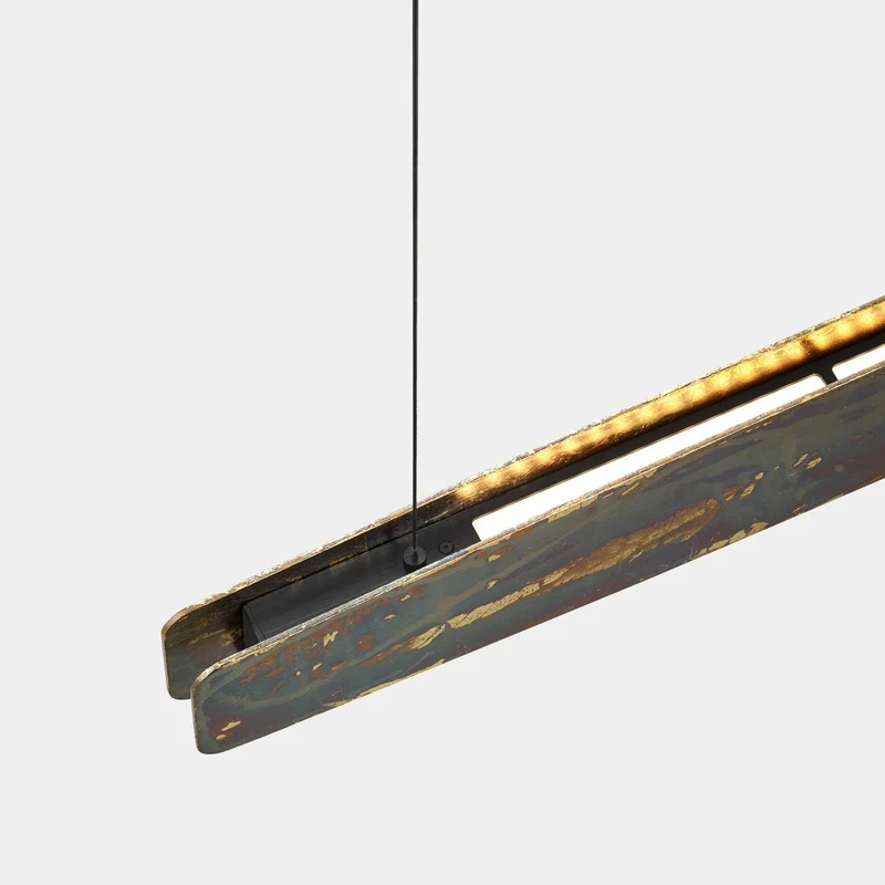 B-Ware Quitani Pendelleuchte Hängelampe LED gold Aluminium Schlagmetall Persida 98 cm