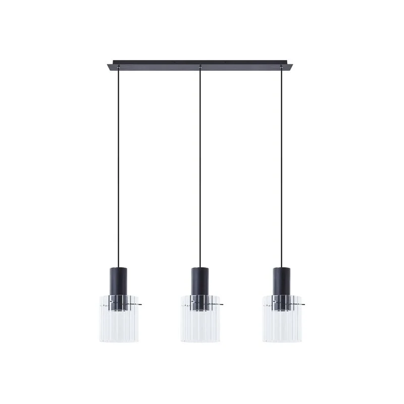 B-Ware Lucande Hängeleuchte Pendelleuchte Eirian Glas 3-flammig schwarz 90 cm Lampe119