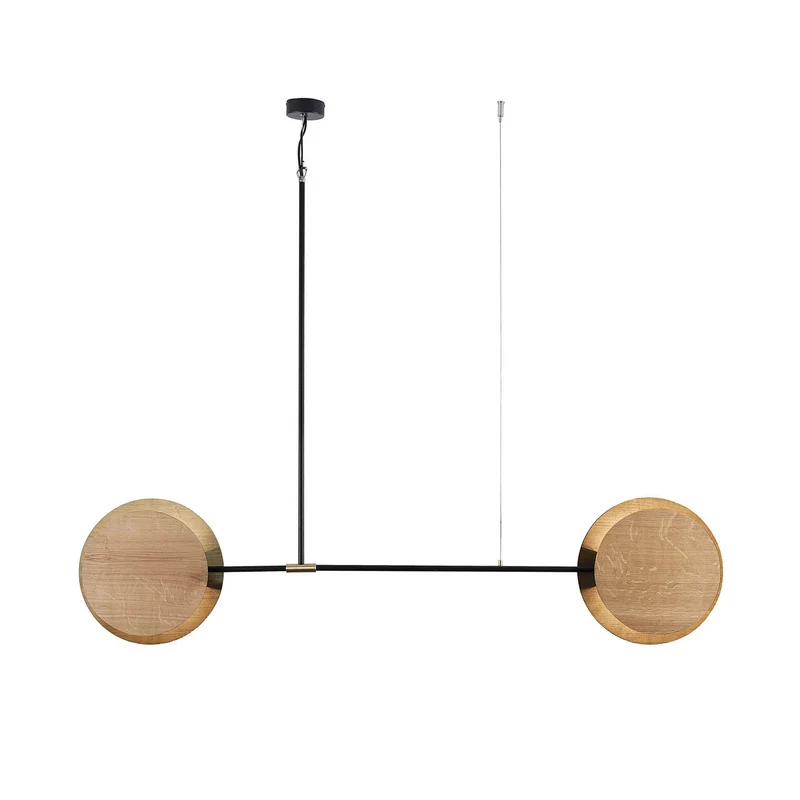 B-Ware Nowodvorski Lighting Hängeleuchte Minimal aus Eichenholz zweiflammig Deckenlampe