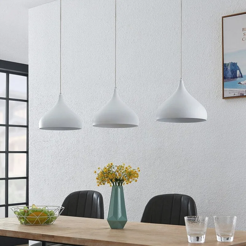 B-Ware Lindby Elamira Pendelleuchte Deckenlampe Hängeleuchte Deckenlicht E27 3-flg weiß