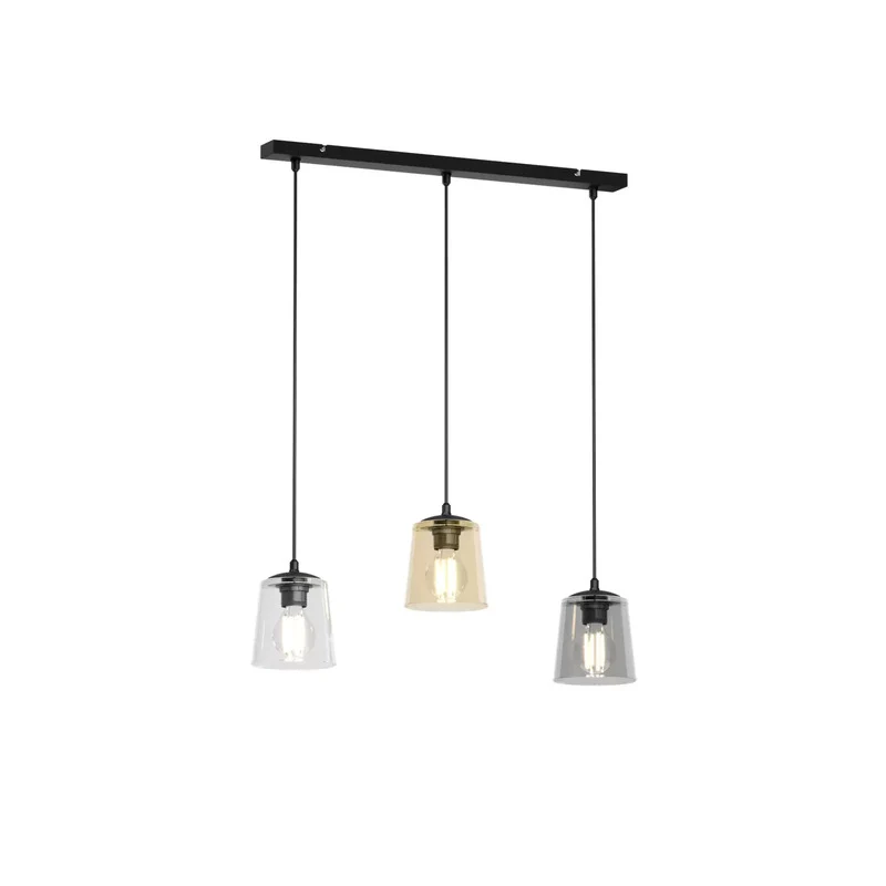 B-Ware Pendellampe Lucea dreiflammig transp./smoke/amber Pendelleuchte Lampe Spot Licht