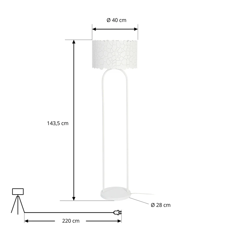 B-Ware Lindby Stehleuchte Standlampe Aralena weiß Metall Höhe 1435 cm