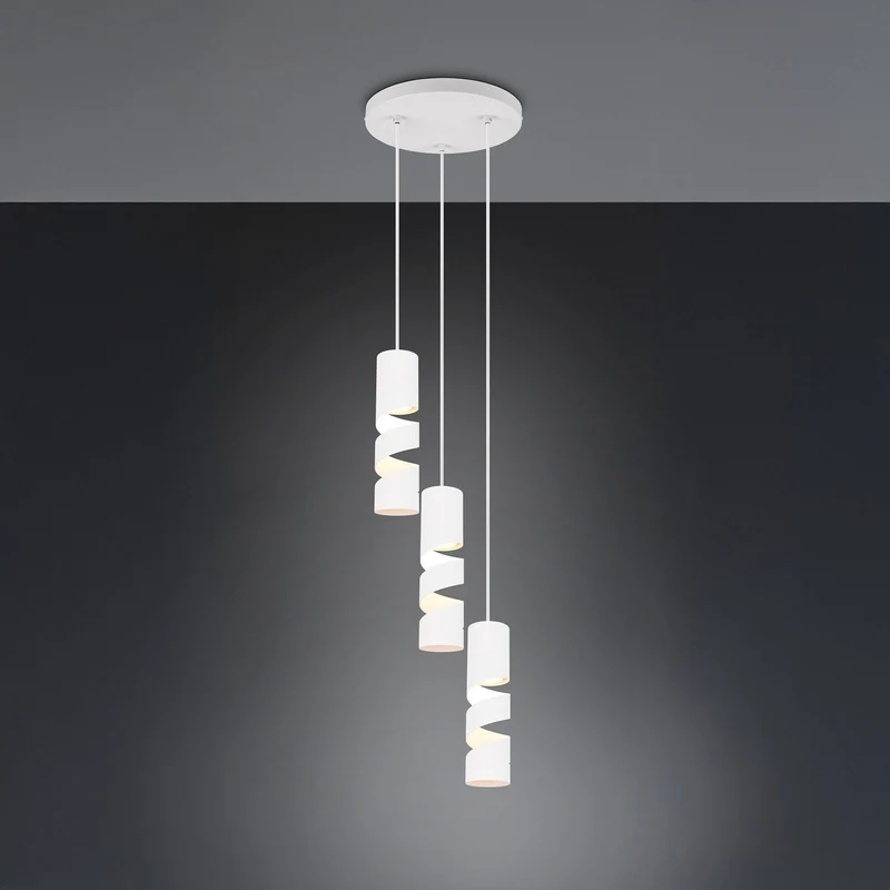 B-Ware TRIO Stream Hängeleuchte Pendelleuchte Lampe weiß Metall GU10 3 flammig Ø 28 cm