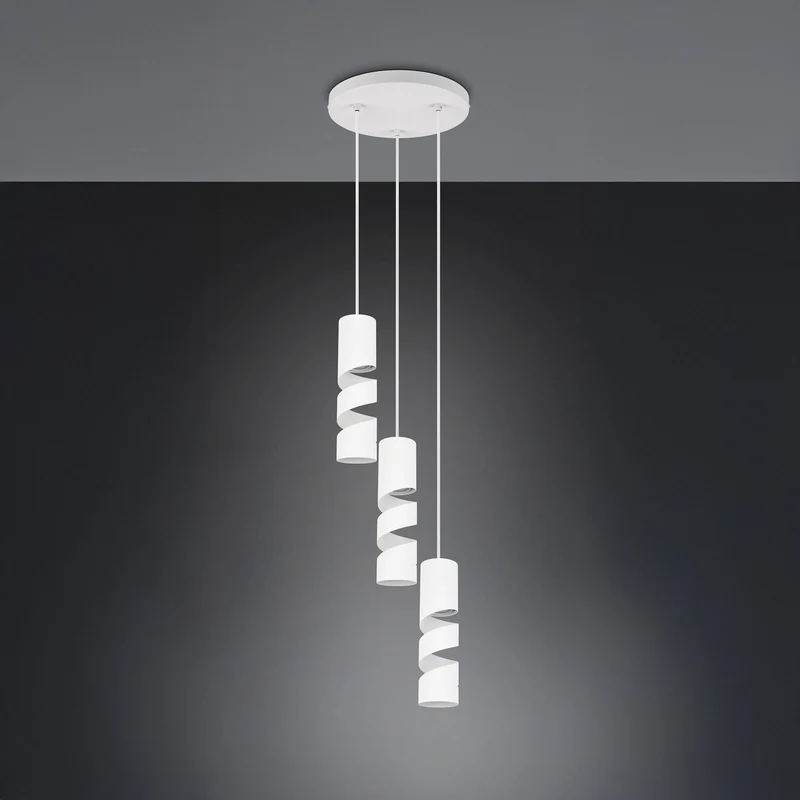 B-Ware TRIO Stream Hängeleuchte Pendelleuchte Lampe weiß Metall GU10 3 flammig Ø 28 cm