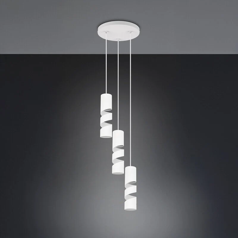 B-Ware TRIO Stream Hängeleuchte Pendelleuchte Lampe weiß Metall GU10 3 flammig Ø 28 cm