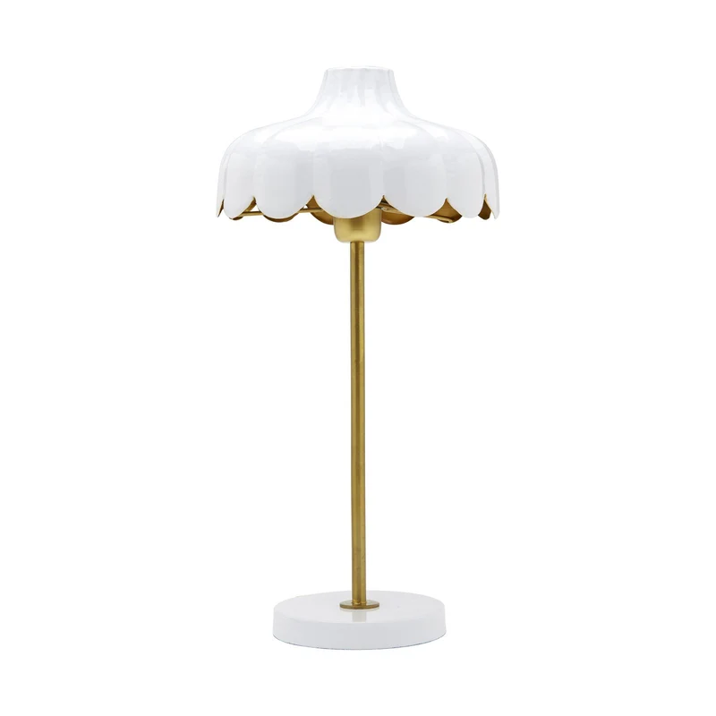 B-Ware PR Home Wells Tischlampe Leuchte Lampe weiß/gold Schreibtischlampe