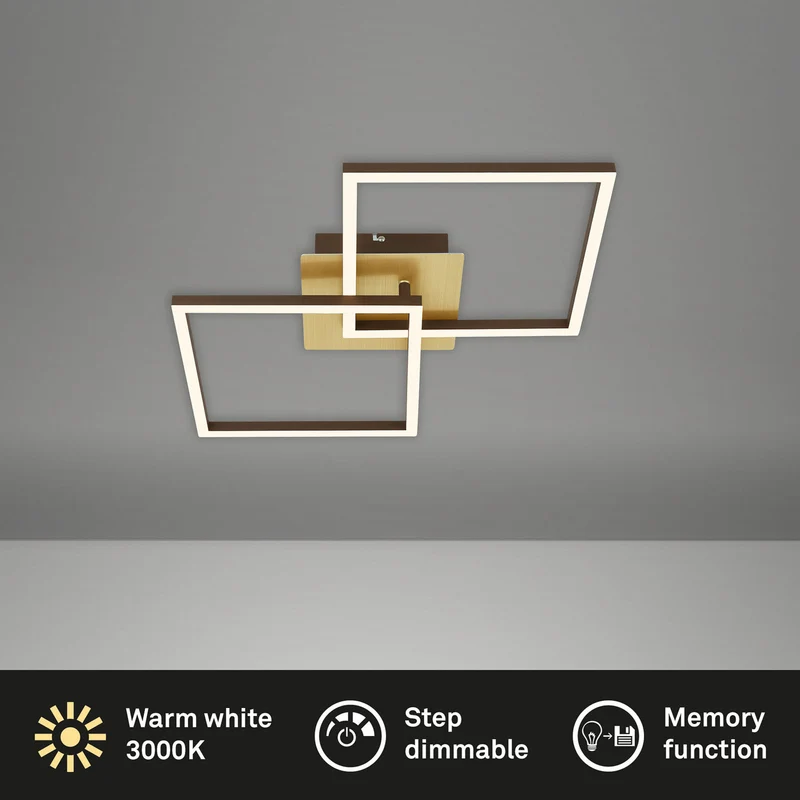 LED Deckenleuchte Deckenlampe Frame gold dimmbar Memoryfunktion Raum Beleucht654