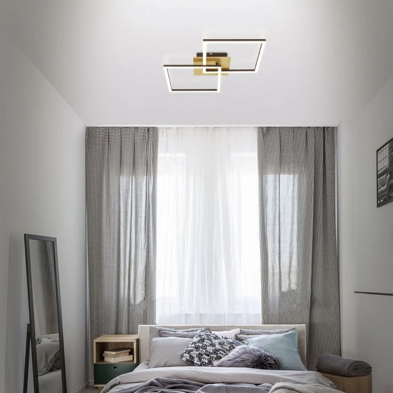 LED Deckenleuchte Deckenlampe Frame gold dimmbar Memoryfunktion Raum Beleucht654