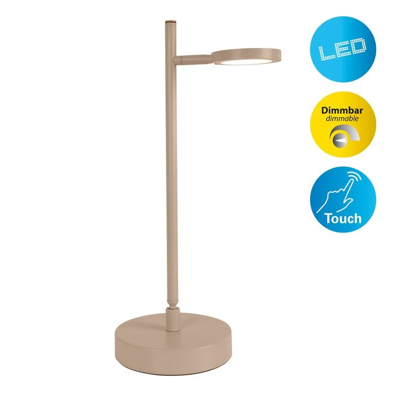 B-Ware Näve Tischleuchte Lupa LED Lampe dimmbar beige Touchdimmer 45cm modern elegant