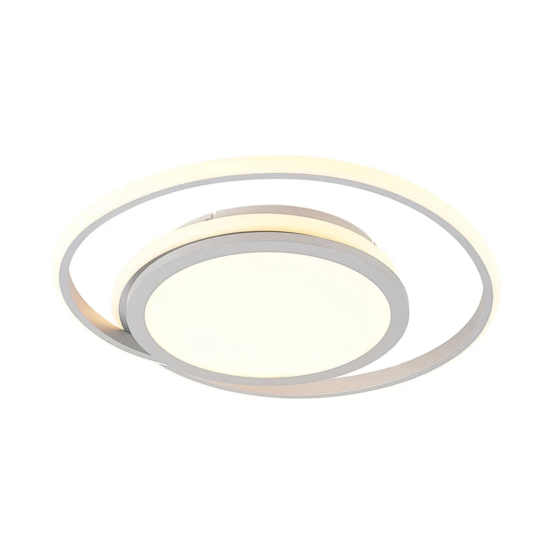 B-Ware Lucande Deckenleuchte Deckenlampe LED Noud silber Aluminium dimmbar 49 cm