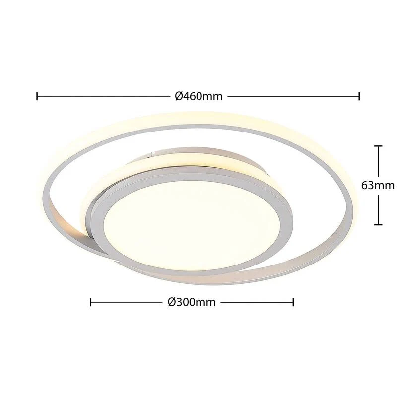 B-Ware Lucande Deckenleuchte Deckenlampe LED Noud silber Aluminium dimmbar 49 cm