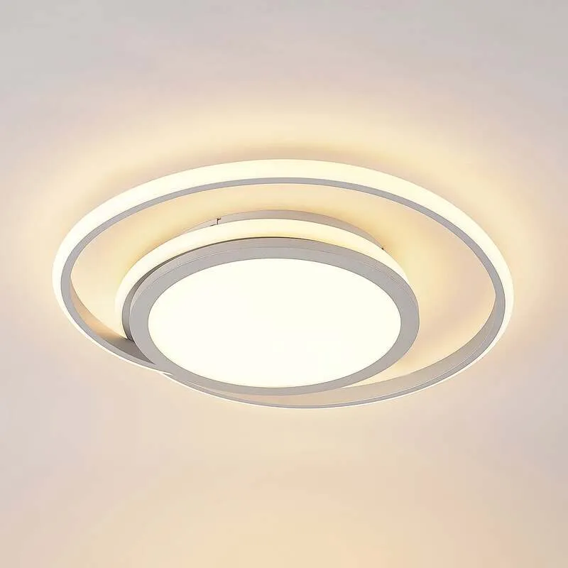 B-Ware Lucande Deckenleuchte Deckenlampe LED Noud silber Aluminium dimmbar 49 cm