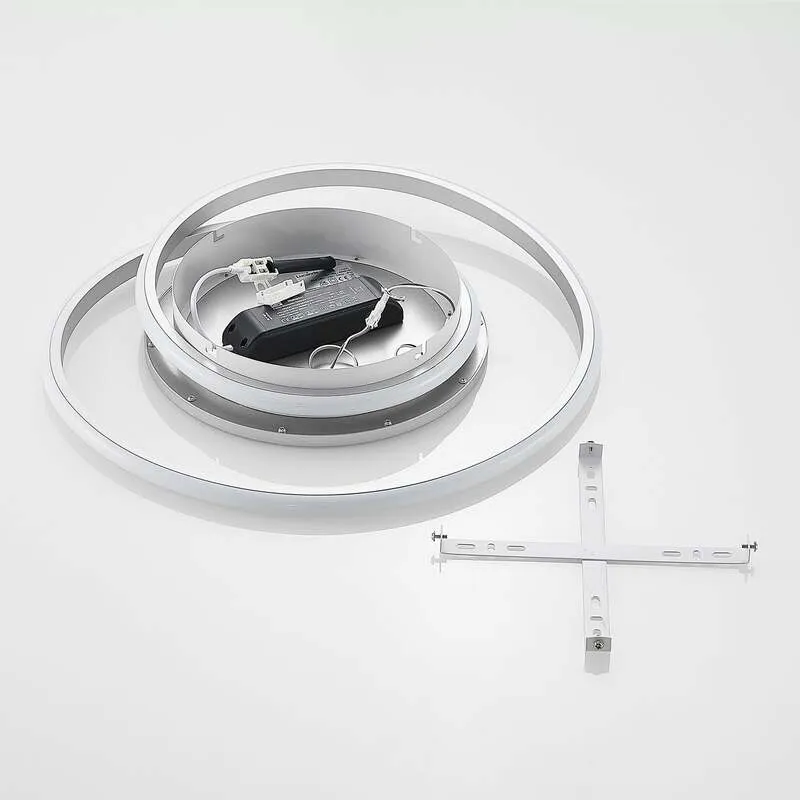 B-Ware Lucande Deckenleuchte Deckenlampe LED Noud silber Aluminium dimmbar 49 cm