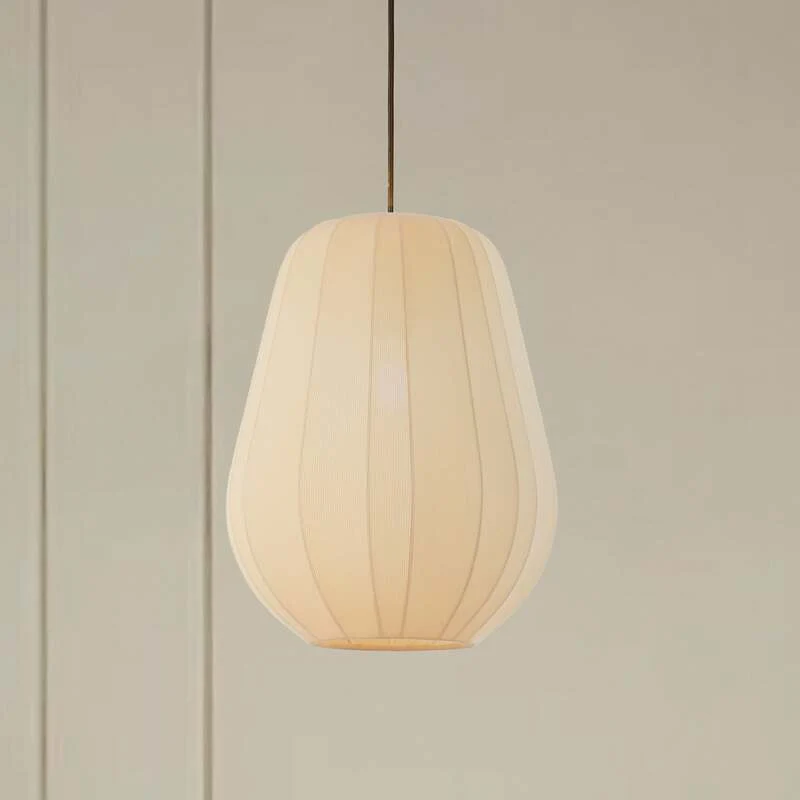 B-Ware Lindby Hängeleuchte Helin beige Ø 30 cm Stoff Deckenlampe Deckenleuchte Lampe