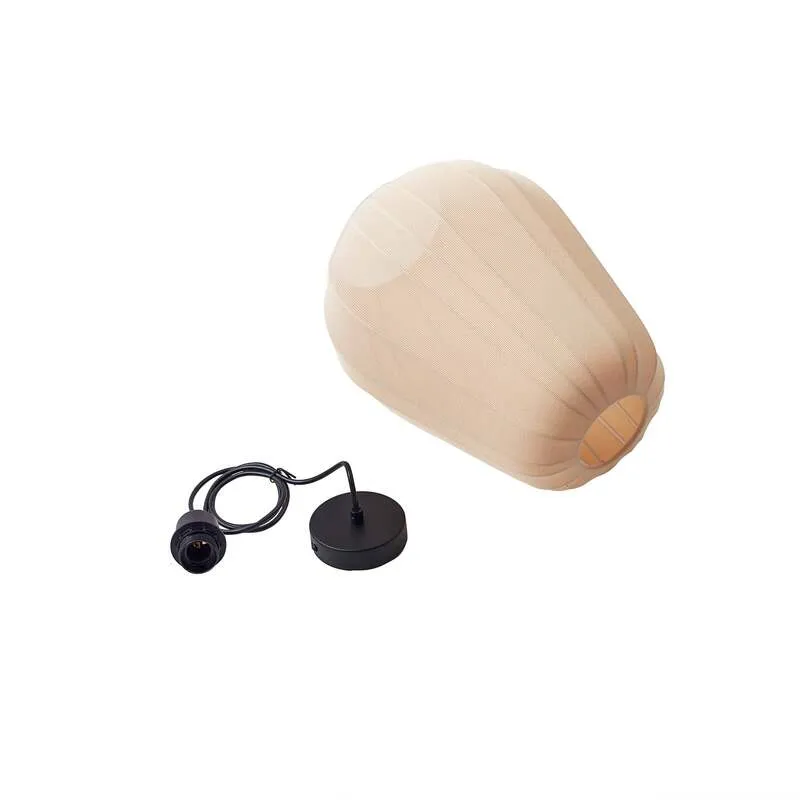 B-Ware Lindby Hängeleuchte Helin beige Ø 30 cm Stoff Deckenlampe Deckenleuchte Lampe