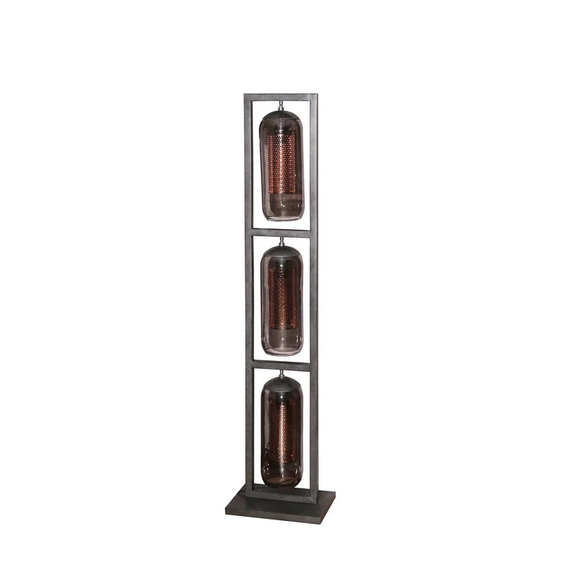 B-Ware Kamilian Stehleuchte Stehlampe 3fl rauchgrau schwarz Metall E27 SIEHE TEXT/FOTO