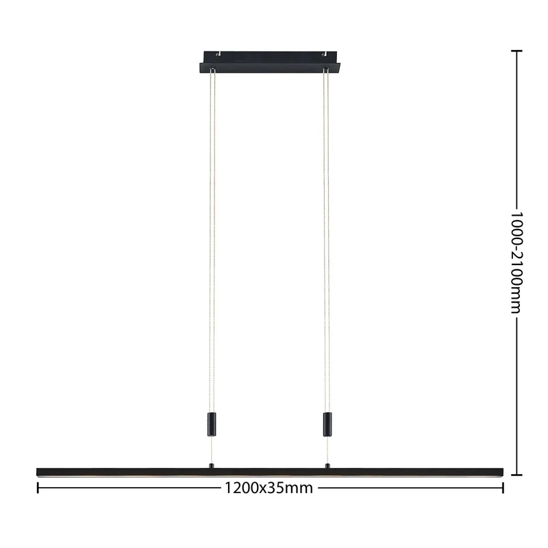 B-Ware Lindby Hängelampe Pendelleuchte LED Arneja schwarz höhenverstellbar dimmbar