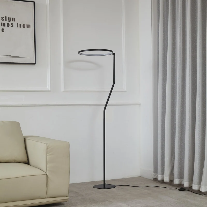 B-Ware Lindby Stehlampe Stehleuchte LED Bogenlampe Rayon mattschwarz Metall Aluminium