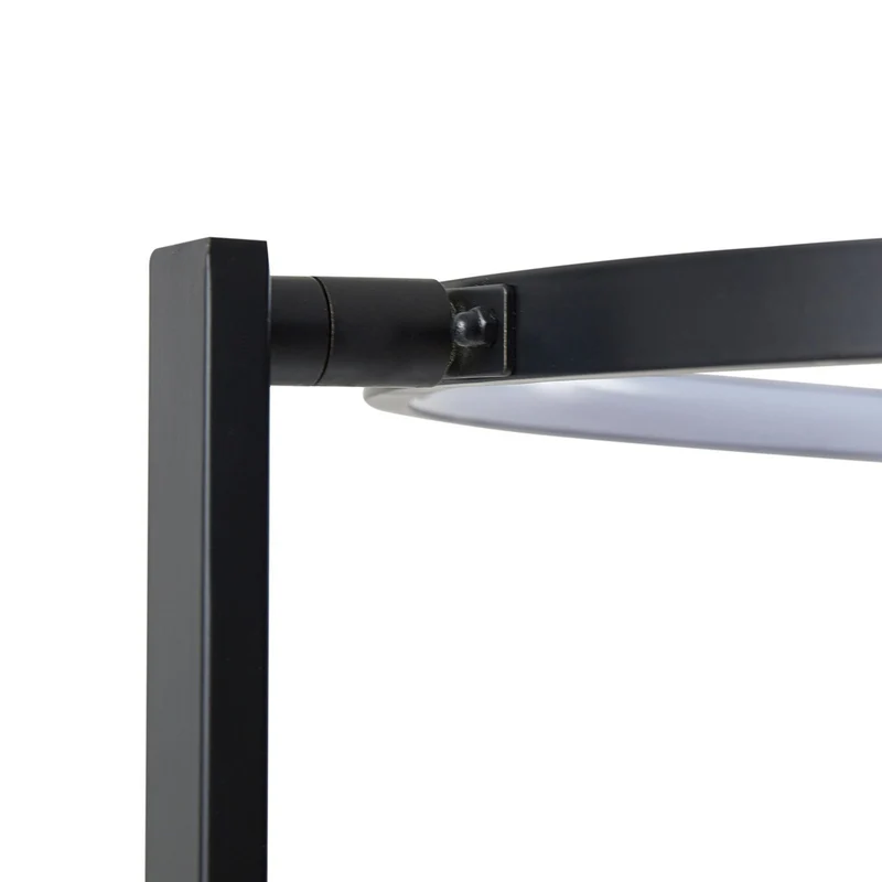 B-Ware Lindby Stehlampe Stehleuchte LED Bogenlampe Rayon mattschwarz Metall Aluminium