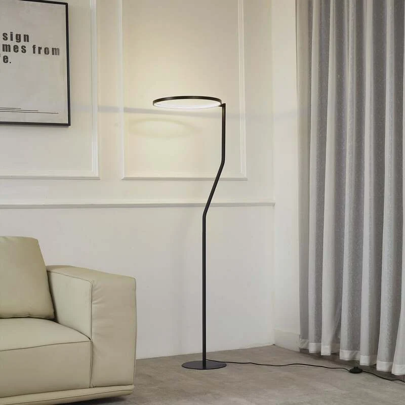 B-Ware Lindby Stehlampe Stehleuchte LED Bogenlampe Rayon mattschwarz Metall Aluminium