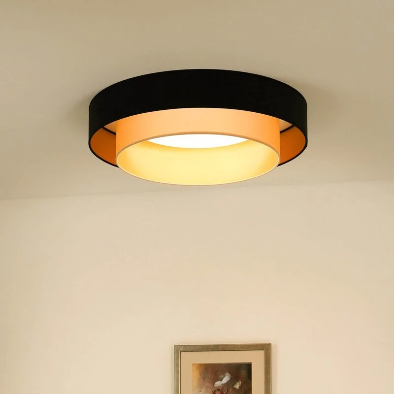 Luneta LED Deckenlampe Leuchte Fernbedienung schwarz gold Samt SIEHE TEXT/FOTO