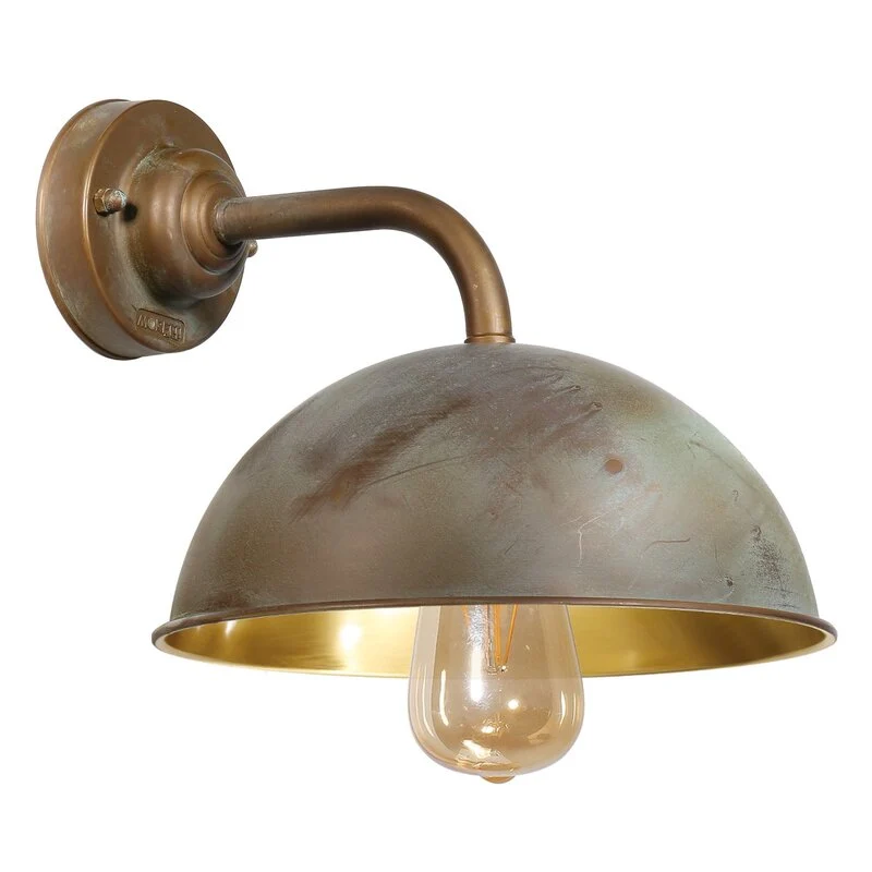 B-Ware Moretti Luce Wandlampe Circle messing antik poliert 31cm Leuchte Beleuchtung