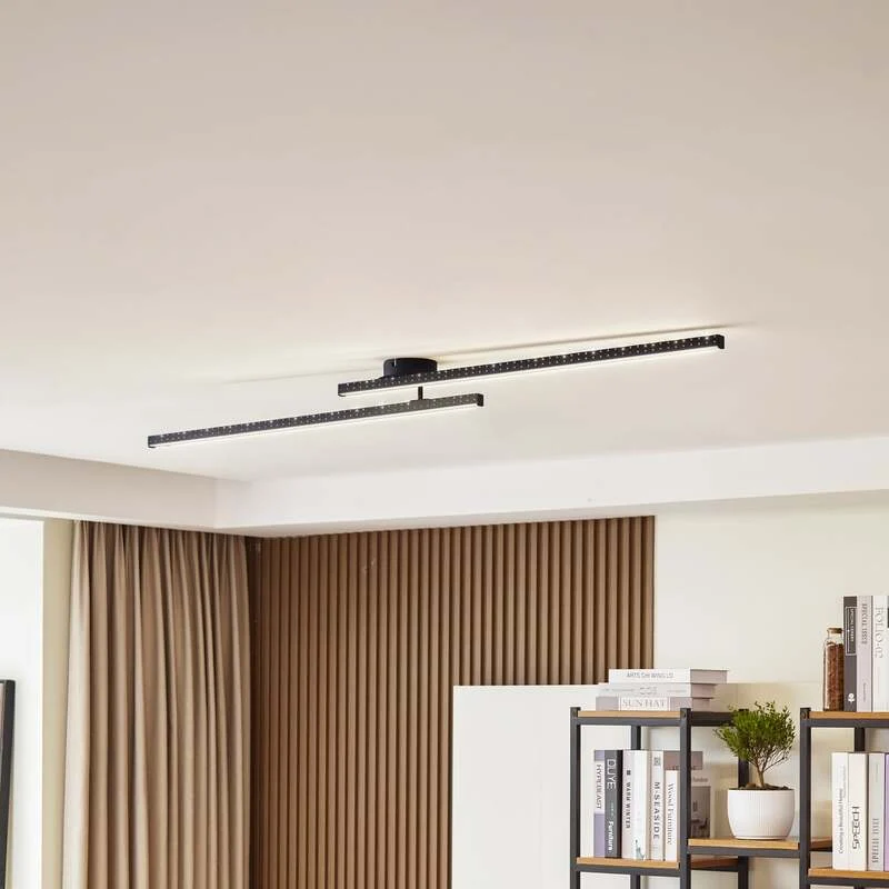 B-Ware Lindby Deckenleuchte Lampe LED Aurendor mattschwarz Aluminium Eisen Kunststof590