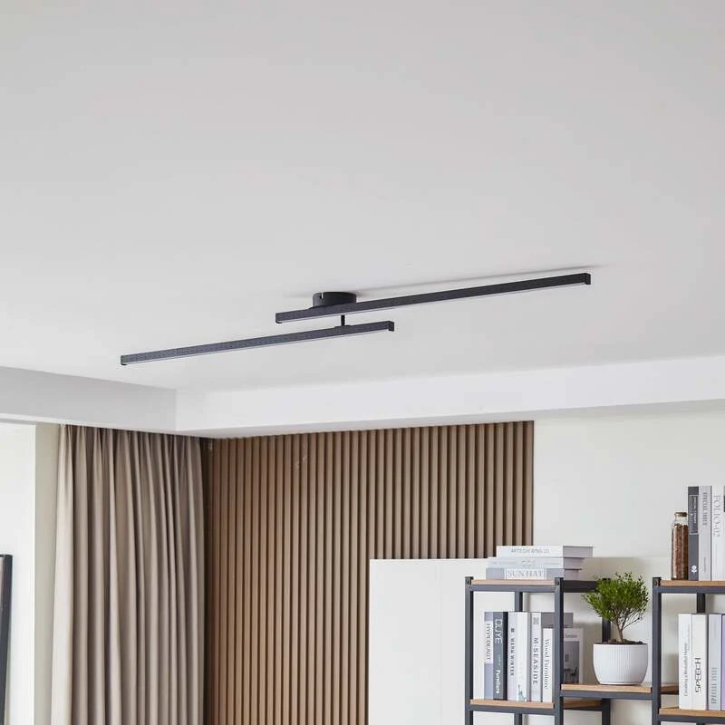 B-Ware Lindby Deckenleuchte Lampe LED Aurendor mattschwarz Aluminium Eisen Kunststof590