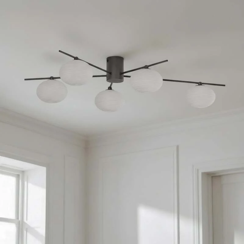 B-Ware Lindby Deckenleuchte Valisa schwarz 5-flammig Deckenlampe Lampe SIEHE TEXT/FOTO