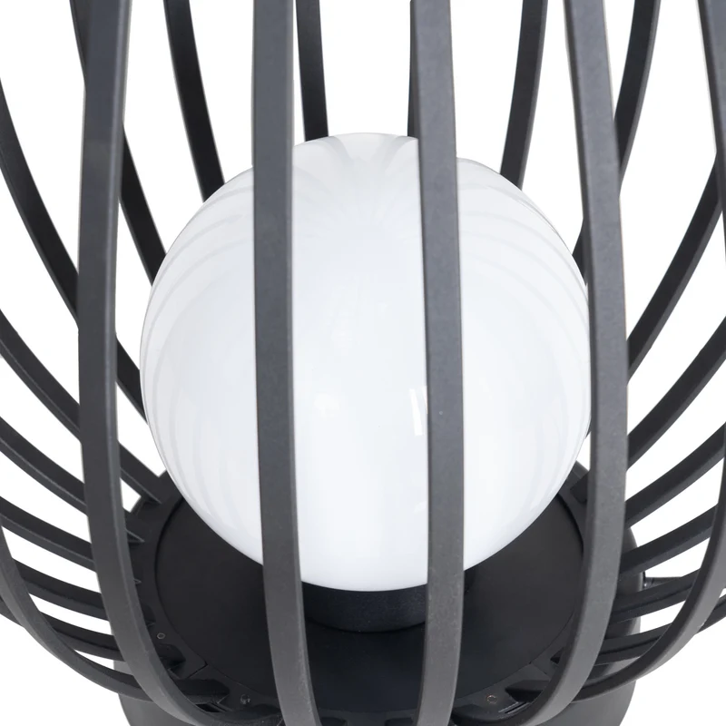 B-Ware Lucande Terrassenleuchte Außenlampe Marrin schwarz Metall Ø46cm Outdoorleuc478