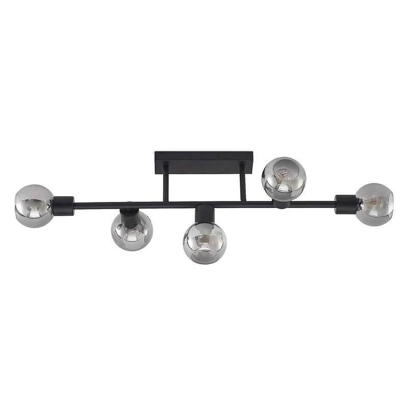 B-Ware Lindby Deckenlampe Deckenleuchte Biscala schwarz Glas Kugel Wohnzimmer Flur