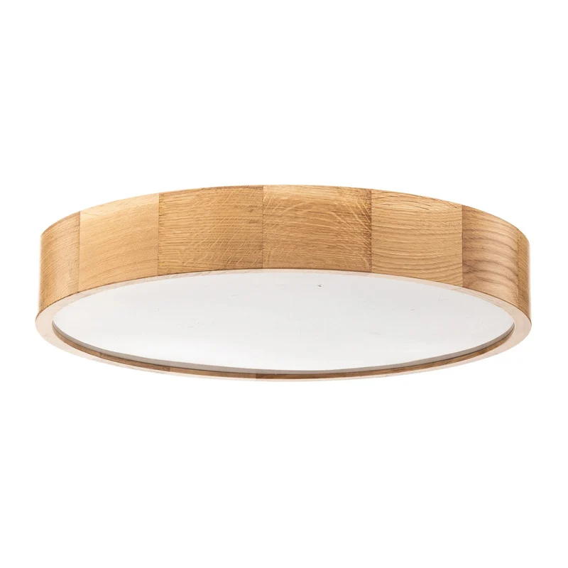 B-Ware Temar Lighting Deckenleuchte Lampe Cleo Sensor Eiche Holz Glas rund IP20 48cm