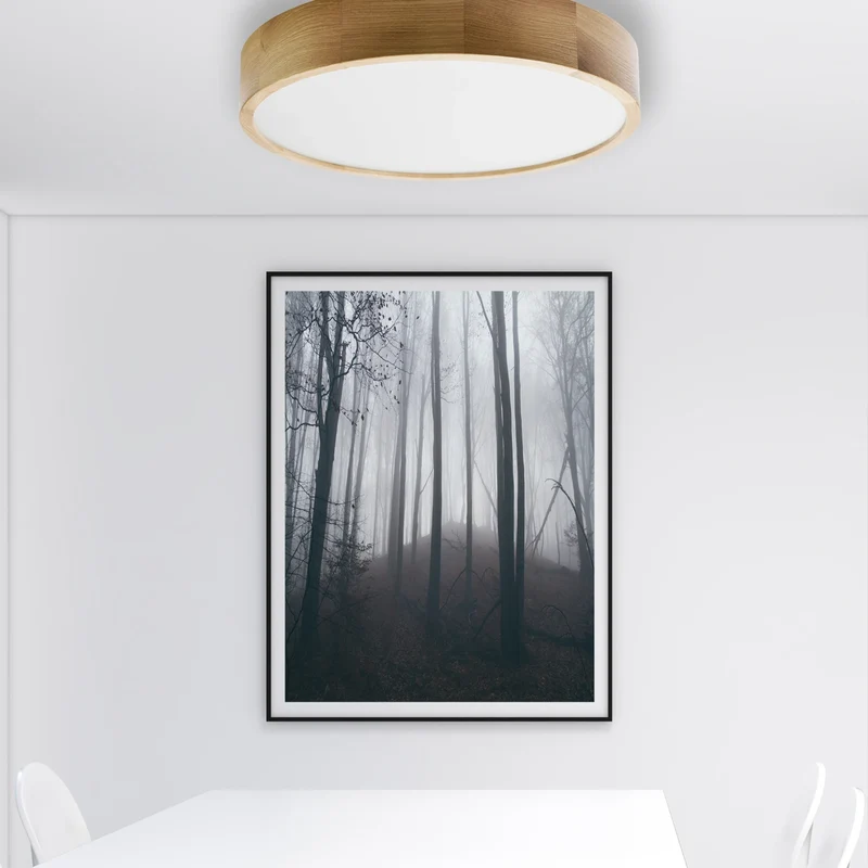 B-Ware Temar Lighting Deckenleuchte Lampe Cleo Sensor Eiche Holz Glas rund IP20 48cm