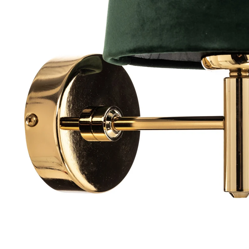 B-Ware Argon Wandleuchte Lampe Polo Plus Textilschirm messing grün